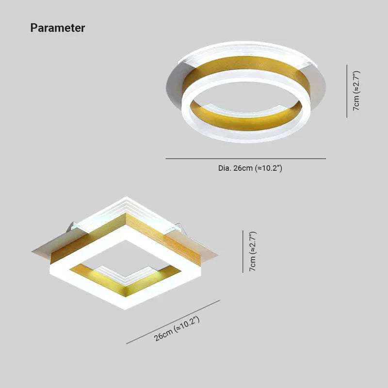 Firkantet Moderne Korridor Gylden Lille Loftslampe