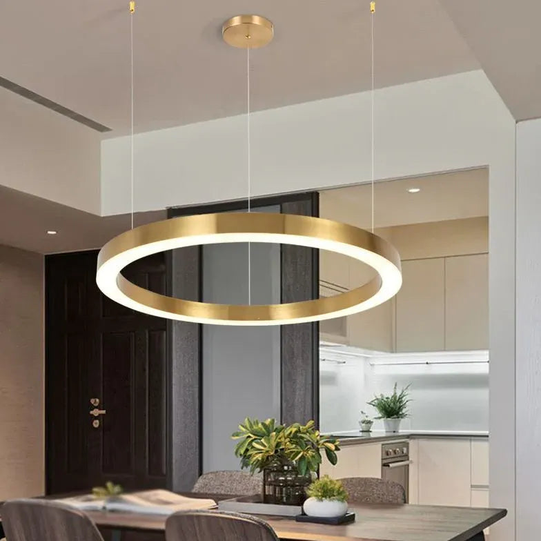 Multi Ring Led Gylden Lysekrone