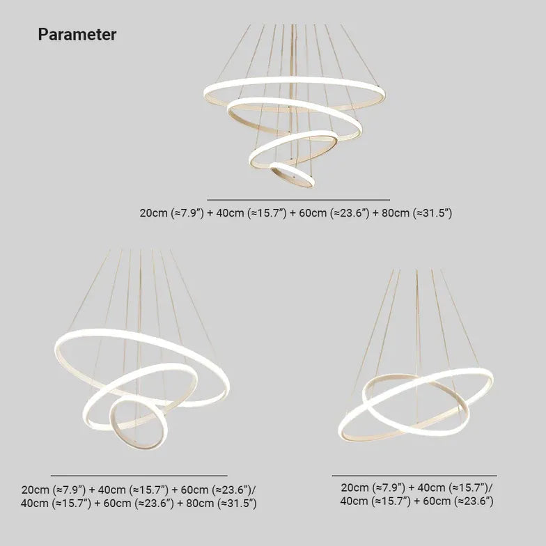 Dobbeltlags Ring Lineær Led Silikone Pendant