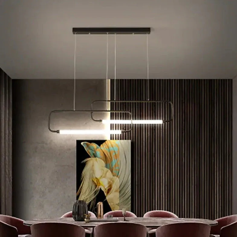 Rektangulær Ramme Led Pendellampe I Sort Aluminium