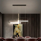 Rektangulær Ramme Led Pendellampe I Sort Aluminium