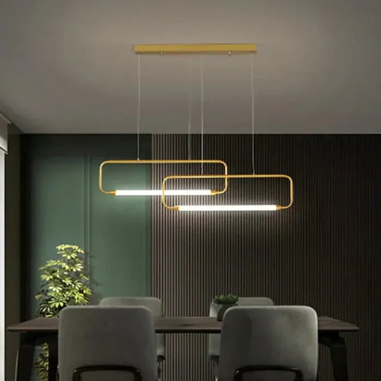 Rektangulær Ramme Led Pendellampe I Sort Aluminium