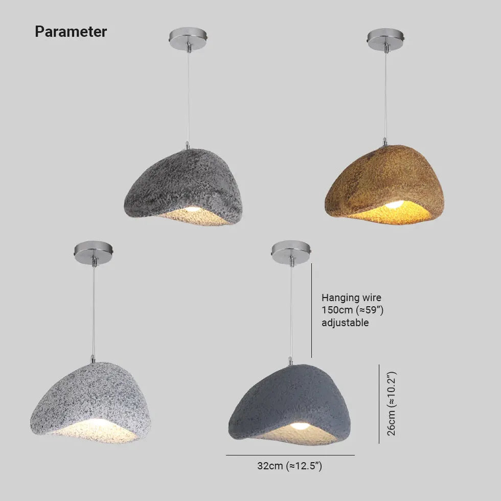 Led-Lysekrone I Harpiks Med Uregelmæssig Marmortekstur