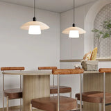 Paraply Dobbelt Lag Hvid Led Glas Lysekrone