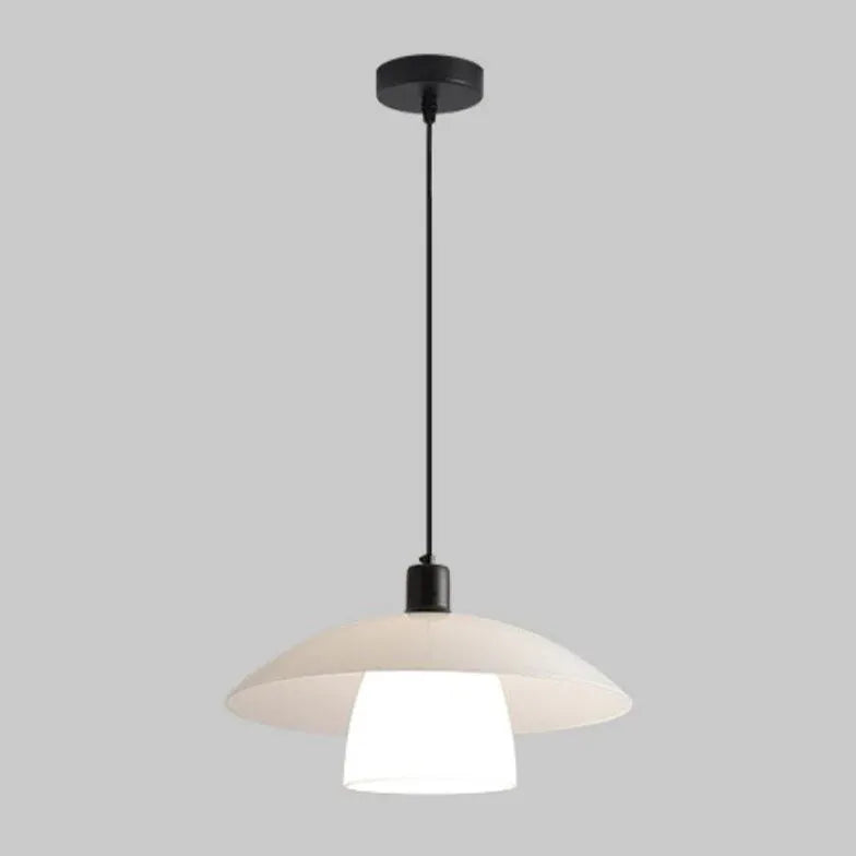 Paraply Dobbelt Lag Hvid Led Glas Lysekrone
