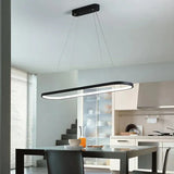 Sort Og Hvid Oval Ramme Led Spisebord Lysekrone