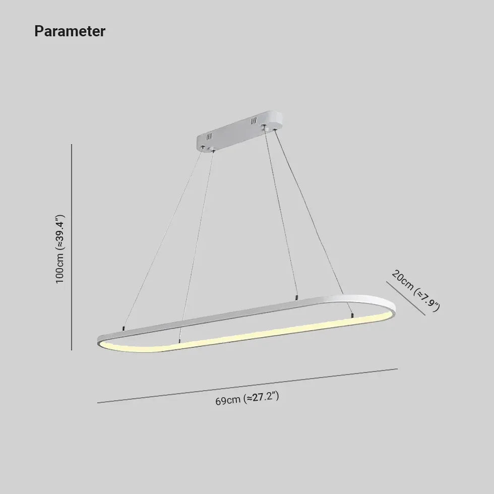 Sort Og Hvid Oval Ramme Led Spisebord Lysekrone