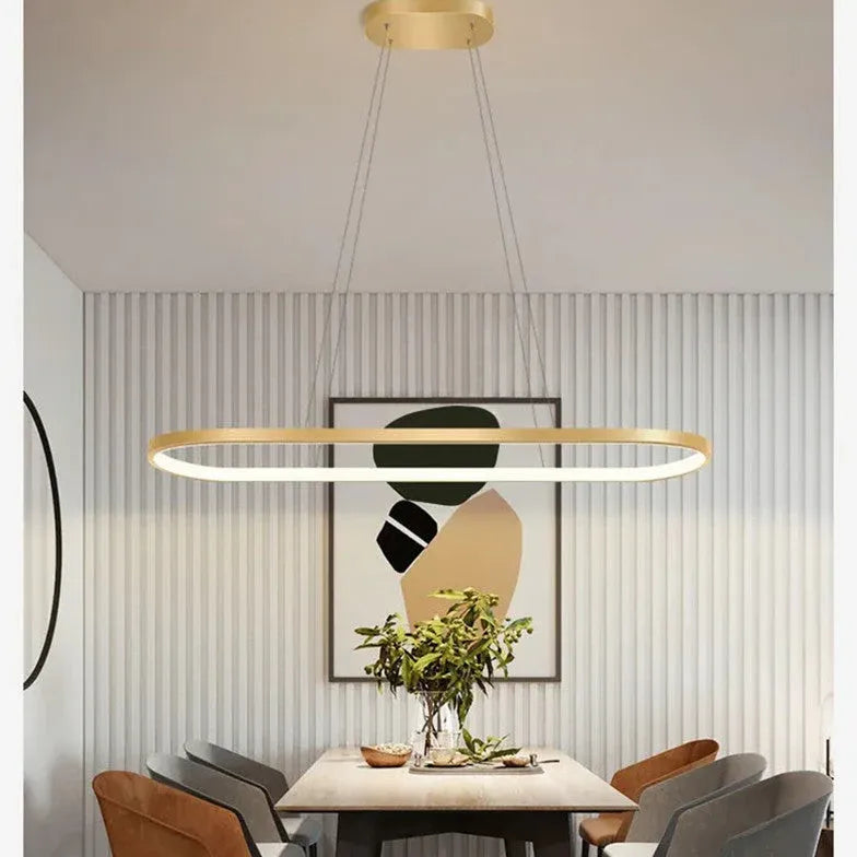 Sort Og Hvid Oval Ramme Led Spisebord Lysekrone