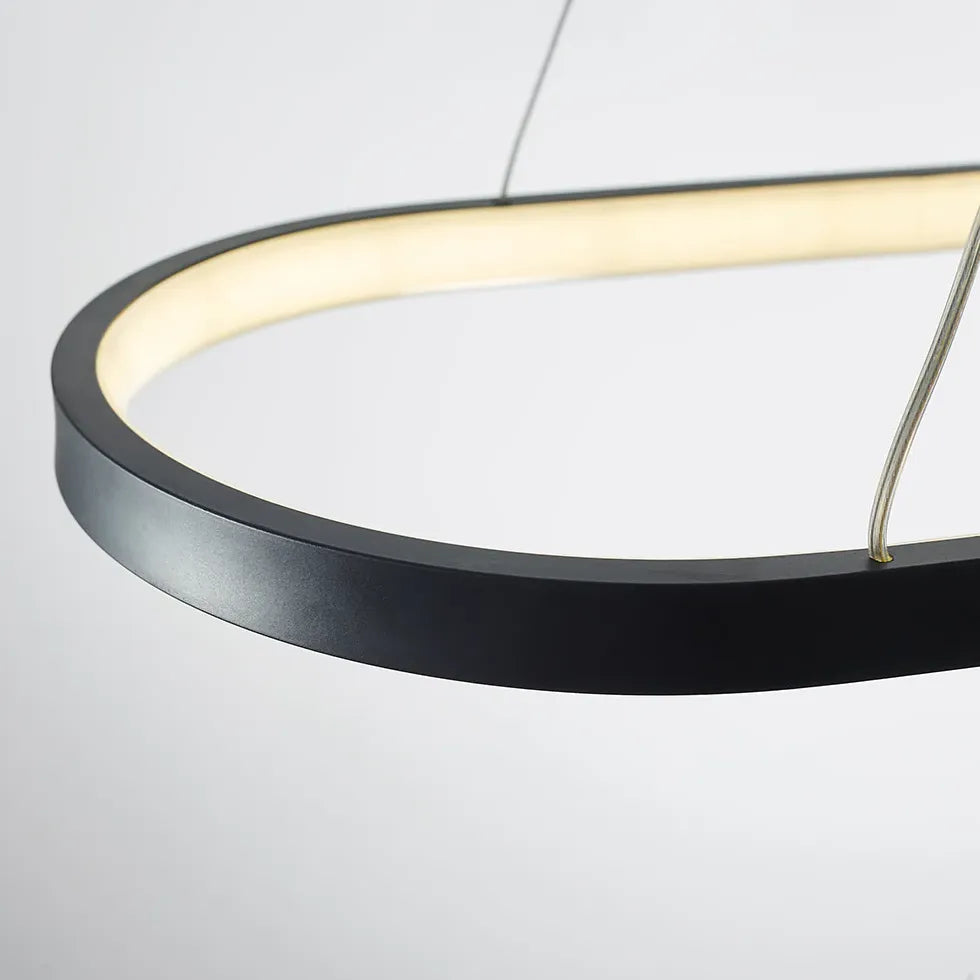 Sort Og Hvid Oval Ramme Led Spisebord Lysekrone