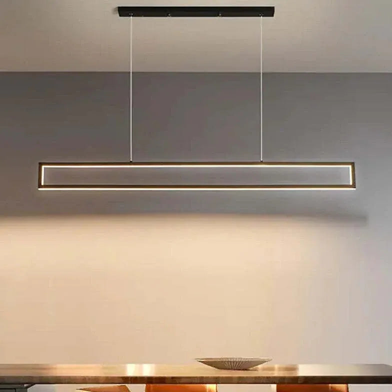 Sort Rektangulær Ramme Led Pendel I Metal