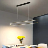 Sort Rektangulær Ramme Led Pendel I Metal