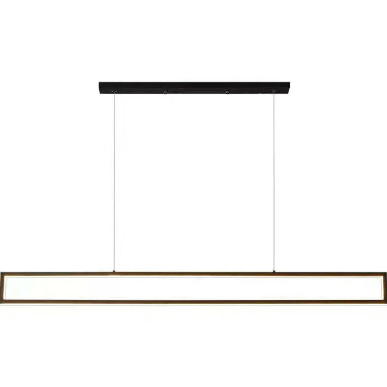 Sort Rektangulær Ramme Led Pendel I Metal