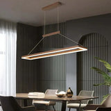 Rektangulært Brunt Metal Led-Pendellys