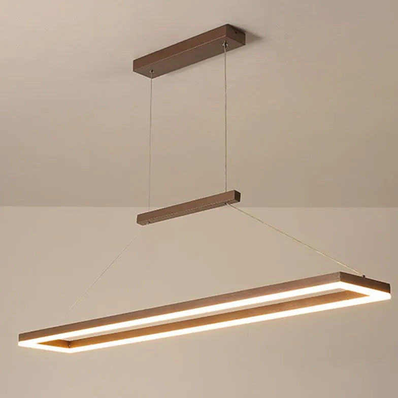 Rektangulært Brunt Metal Led-Pendellys