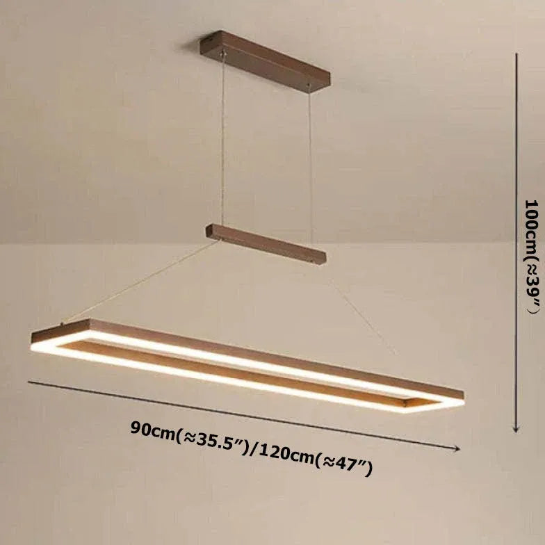 Rektangulært Brunt Metal Led-Pendellys
