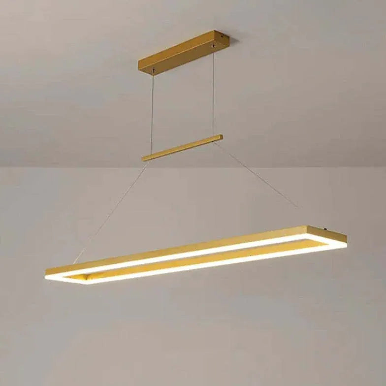 Rektangulært Brunt Metal Led-Pendellys
