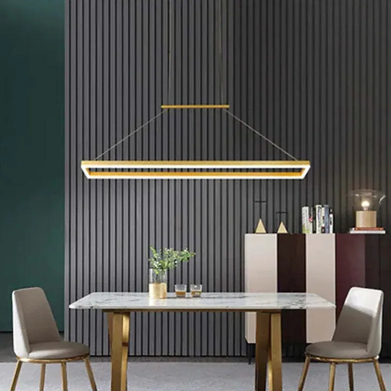 Rektangulært Brunt Metal Led-Pendellys