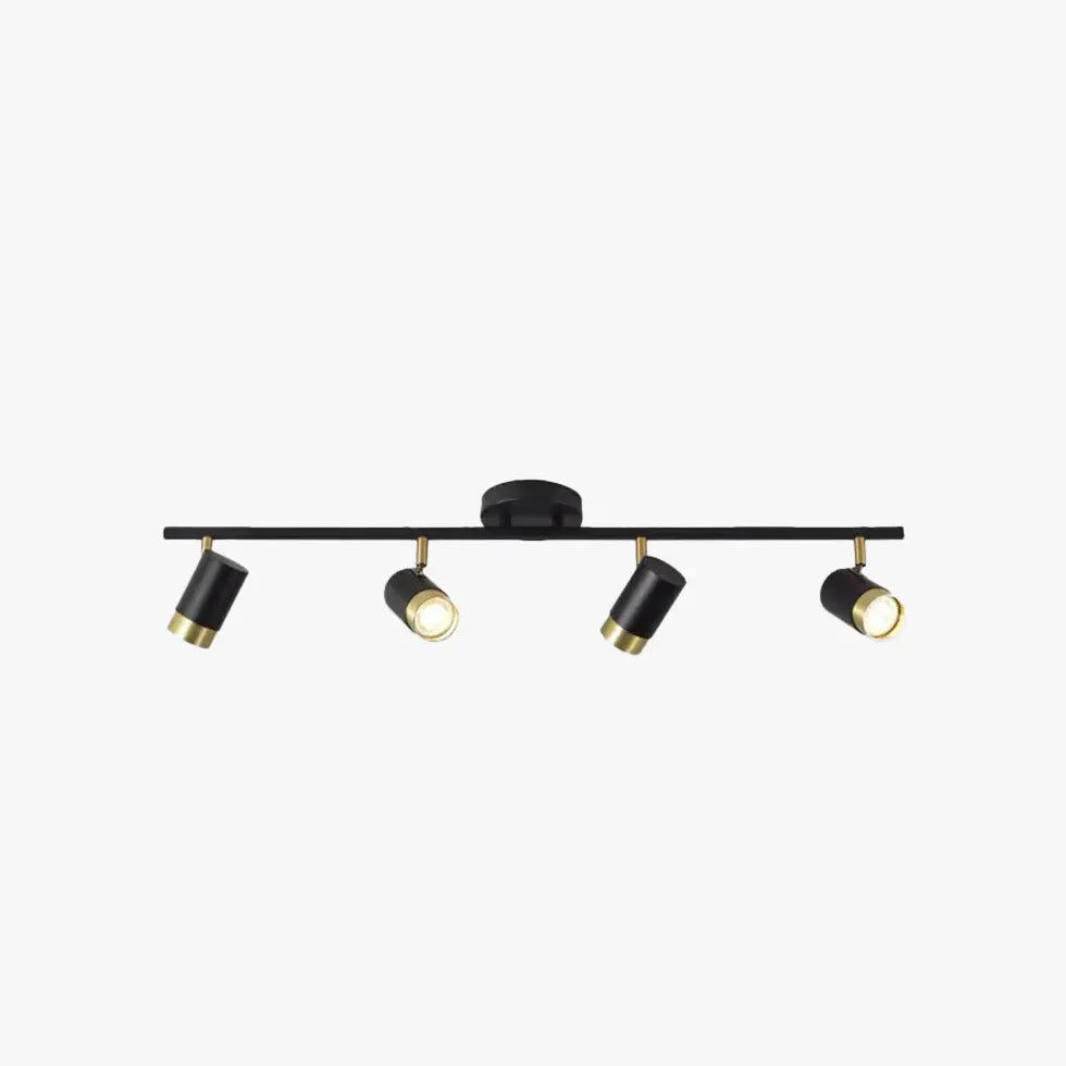 Justerbar Multi-Head Spotlight Loftslampe I Sort Metal