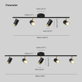 Justerbar Multi-Head Spotlight Loftslampe I Sort Metal