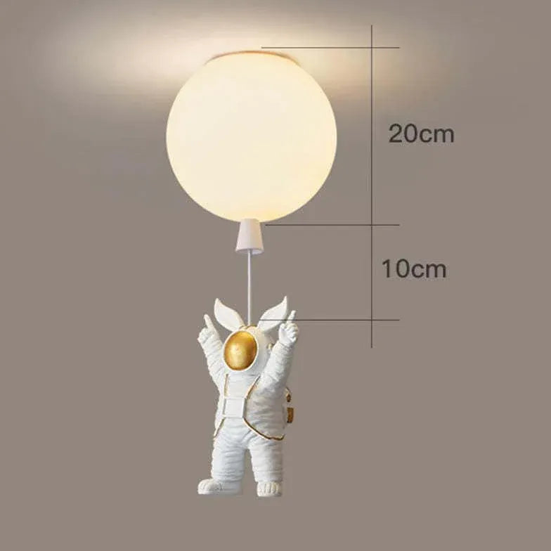 Astronaut Tegneserie Design Hvid Soveværelse Loftlampe