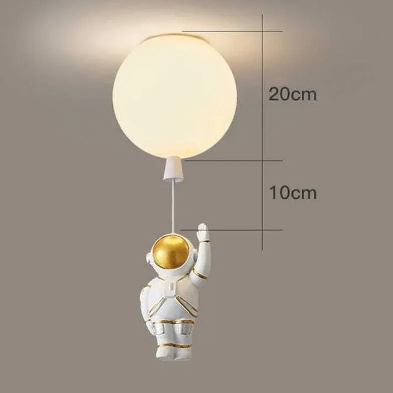 Astronaut Tegneserie Design Hvid Soveværelse Loftlampe