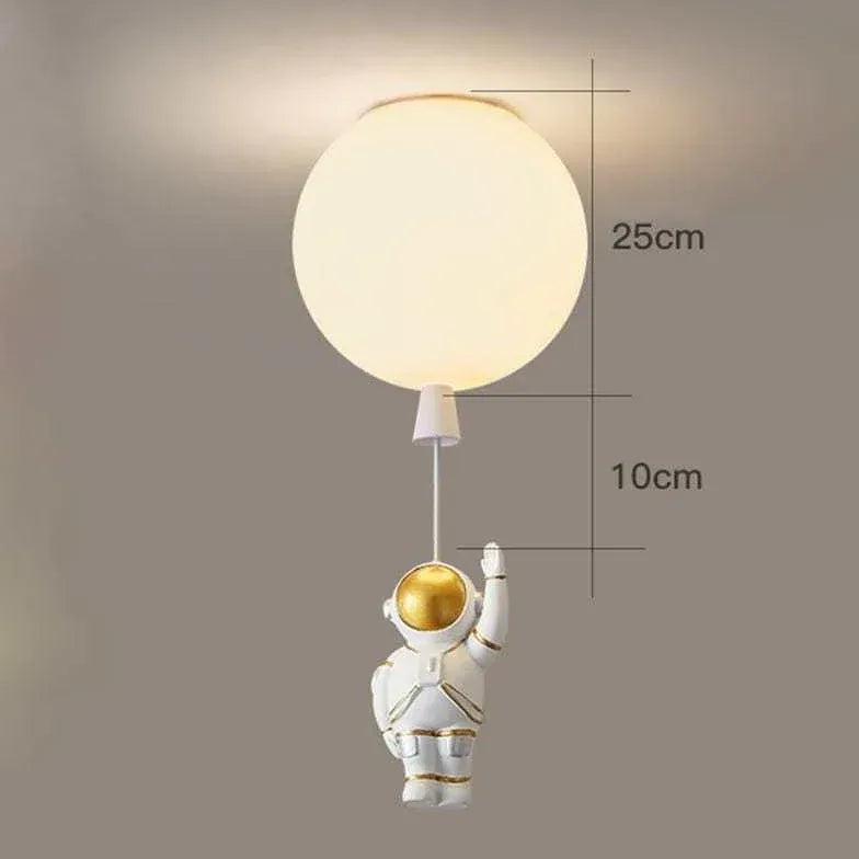 Astronaut Tegneserie Design Hvid Soveværelse Loftlampe