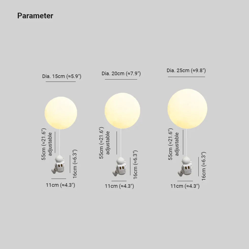 Astronaut Moon Moderne Hvid Væglampe