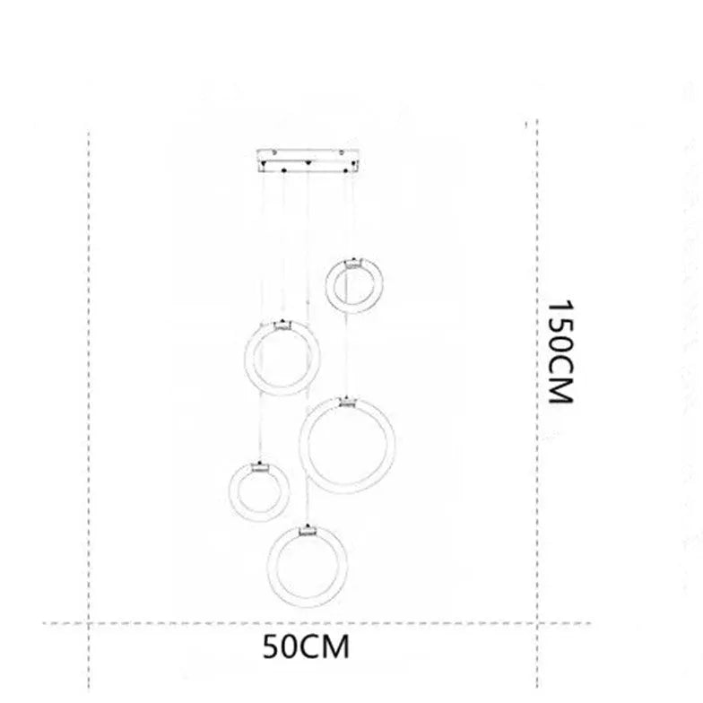 Hvid Ring Led Gylden Lysekrone