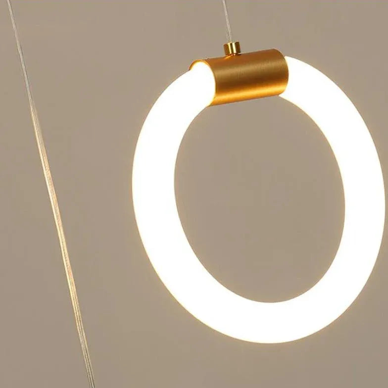 Hvid Ring Led Gylden Lysekrone