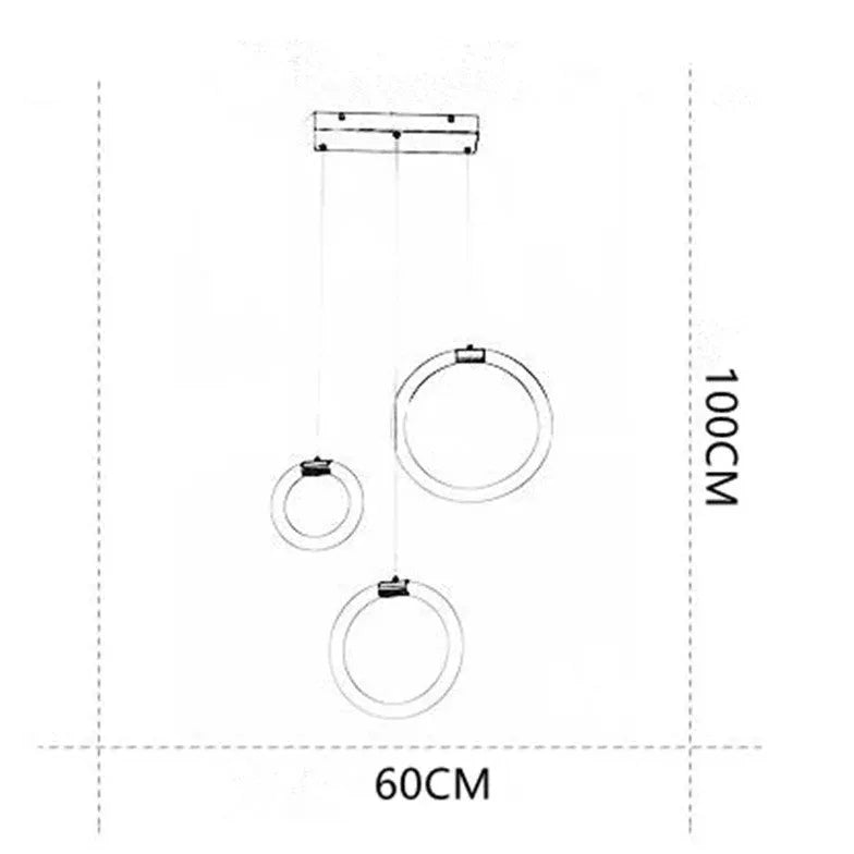 Hvid Ring Led Gylden Lysekrone