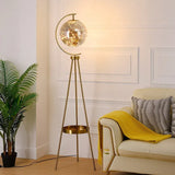 Golden Planet Varm Farve Golden Tripod Gulvlampe