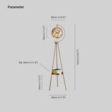 Golden Planet Varm Farve Golden Tripod Gulvlampe