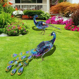 Art Deco Peacock Shape Solar Outdoor Garden Light