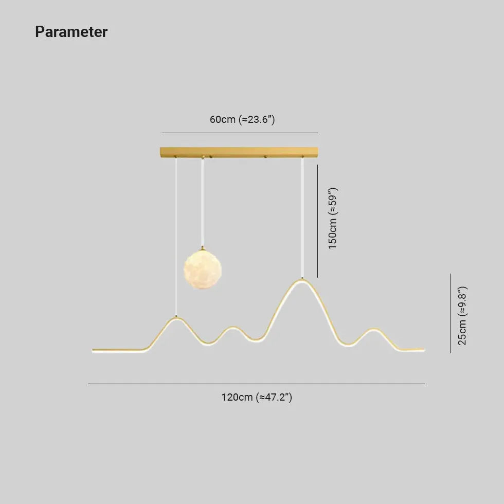 Enkel Bjergomrids Moon Wave Silikone Led Lysekrone