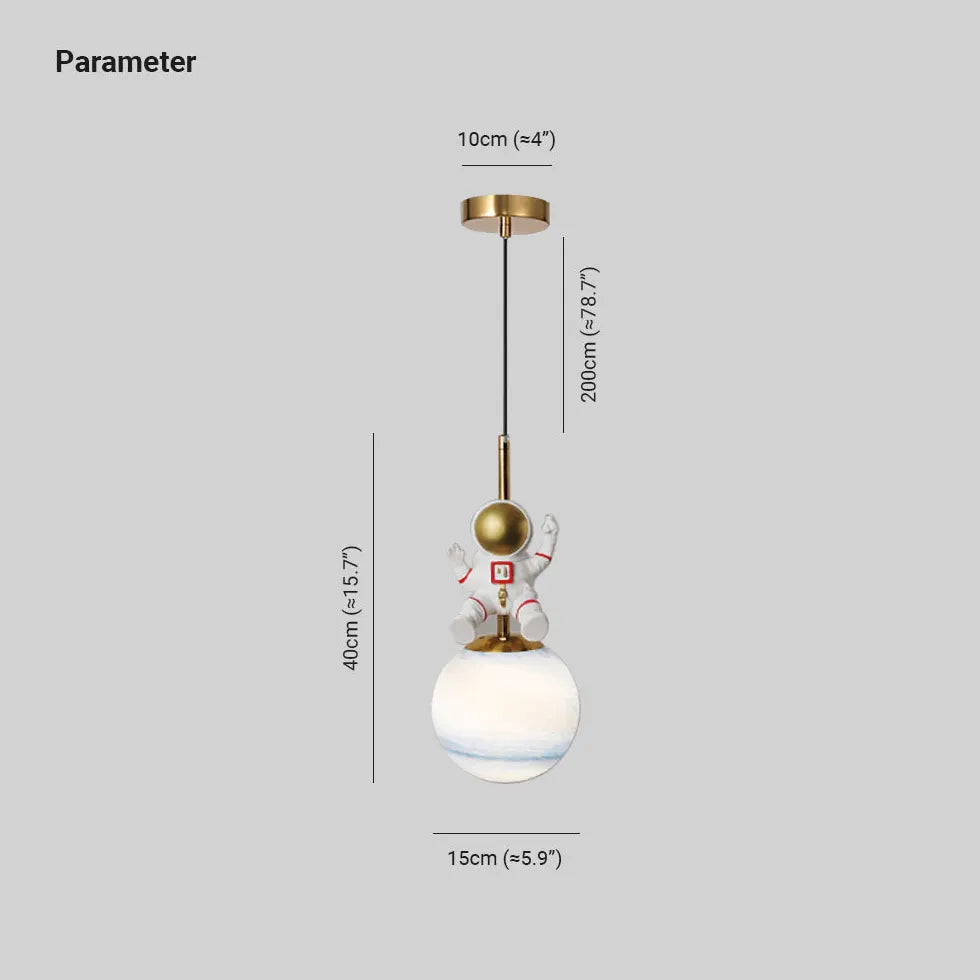 Astronaut Hvid Led Planet Sengelampe