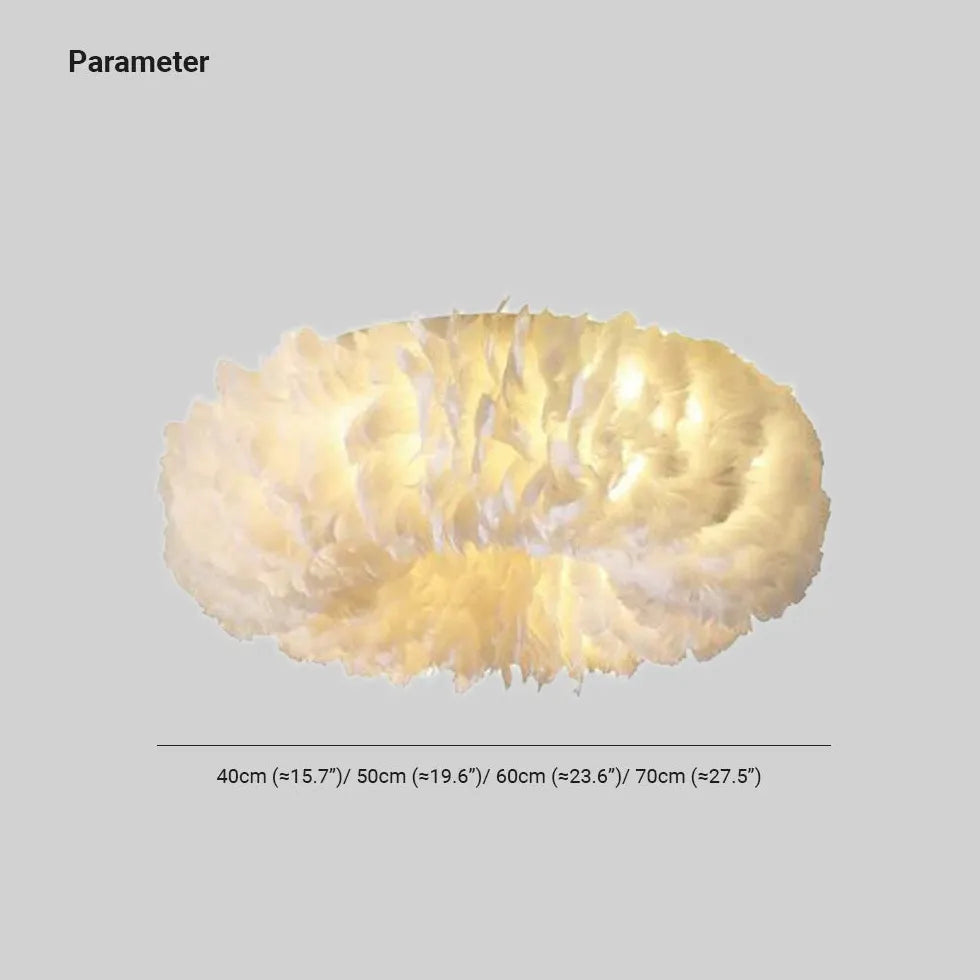 Bølgeformet Moderne Loftslampe Med Fjer Til Soveværelset
