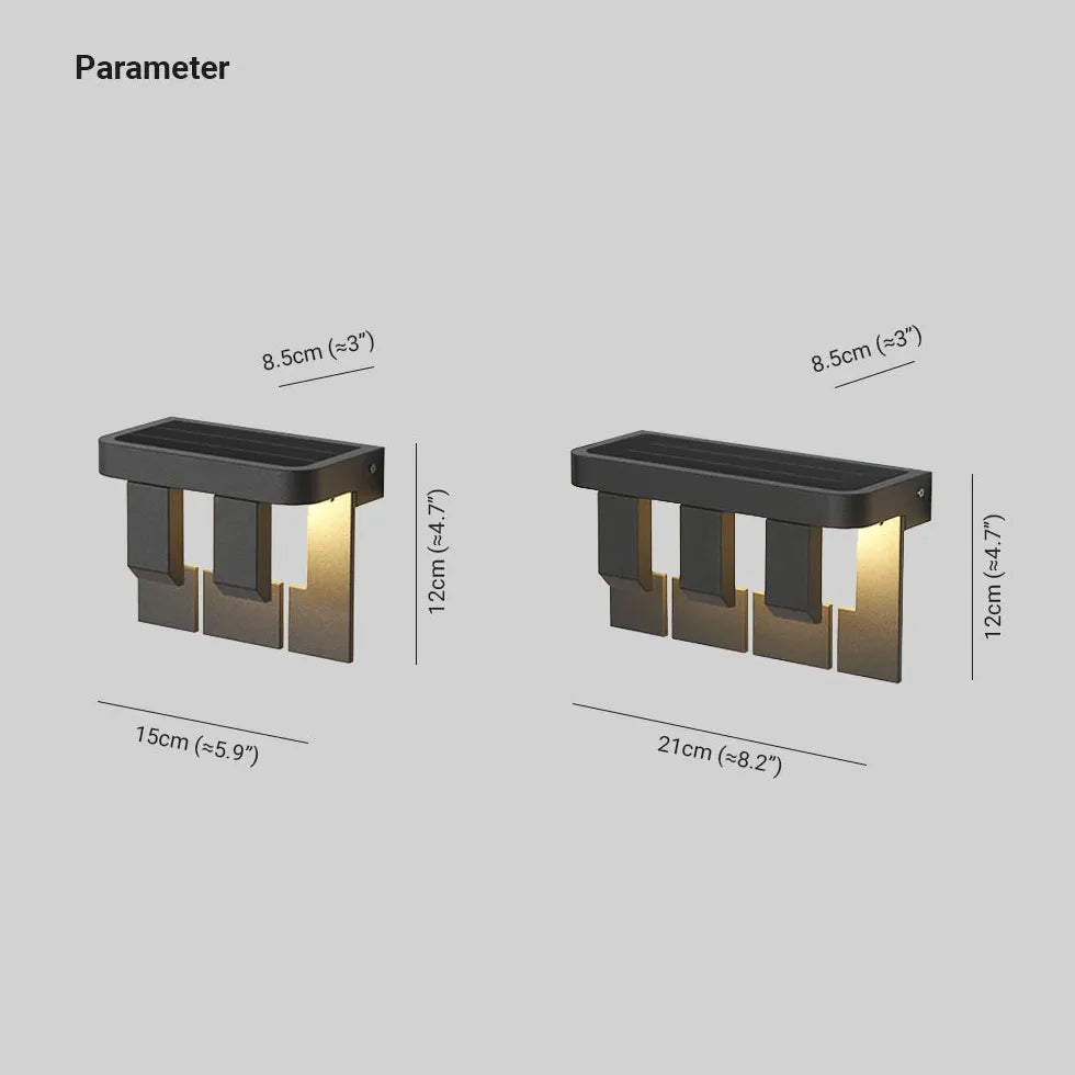 Gitter Geometrisk Led Solar Udendørs Væglamper