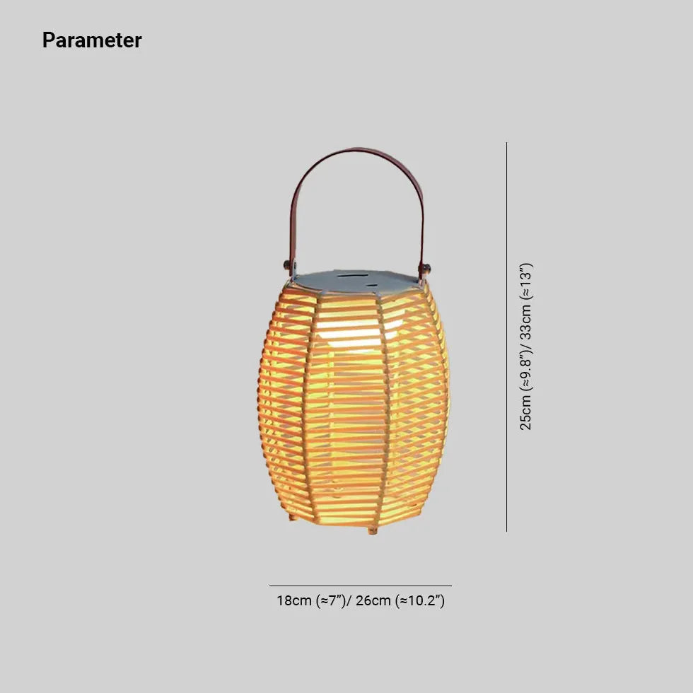 Håndlavet Udendørs Gulvlampe I Rattan Lanterne-Design