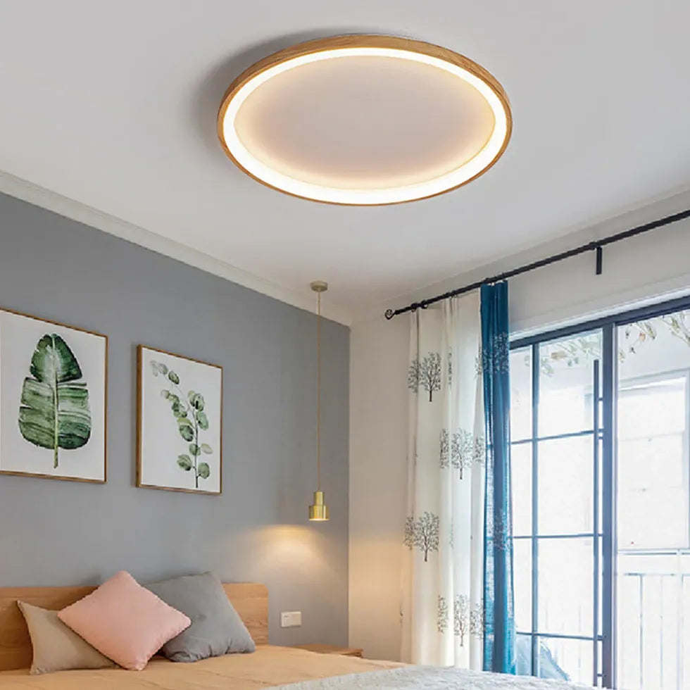 Depression Neutral Moderne Træ Flush Ceiling Lights