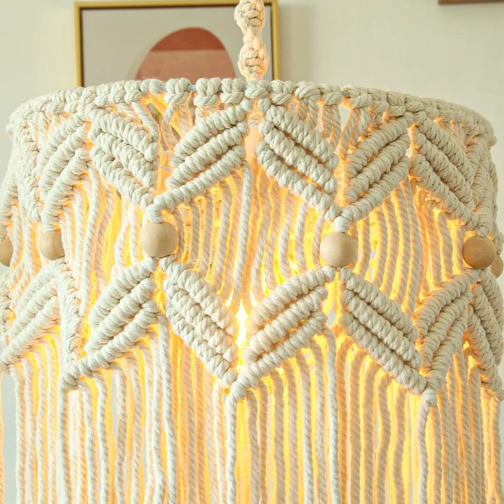 Fabric Woven Halogen Floor Lamp Art Deco