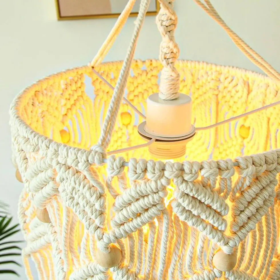 Fabric Woven Halogen Floor Lamp Art Deco