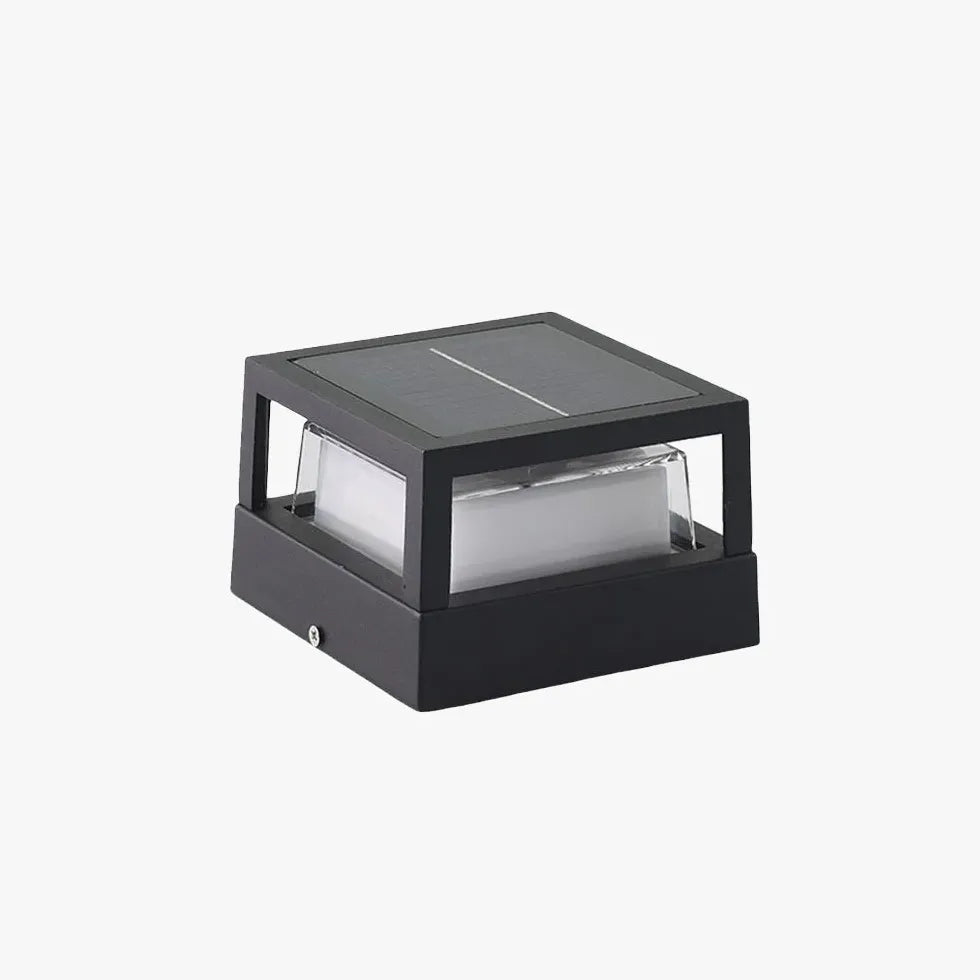 Dæmpbar Solar Black Outdoor Post Light