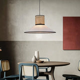 Vintage Metal Grid Mixed Material Pendel Lampe