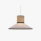 Vintage Metal Grid Mixed Material Pendel Lampe