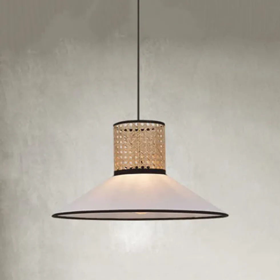 Vintage Metal Grid Mixed Material Pendel Lampe