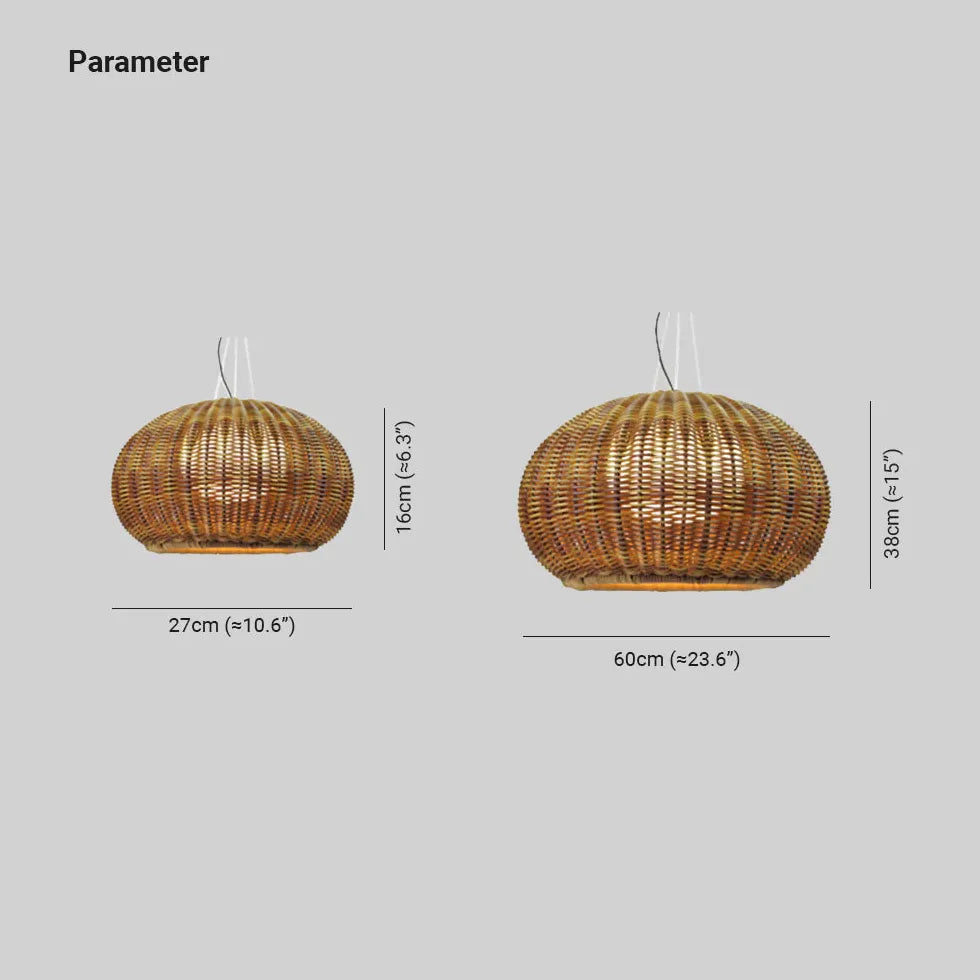 Antik Rattan Burlampe Udendørs Lysekrone