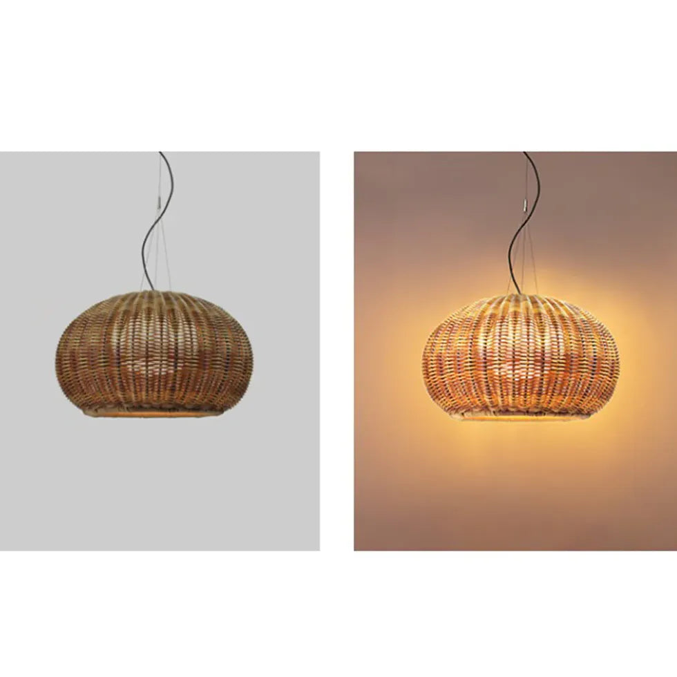 Antik Rattan Burlampe Udendørs Lysekrone