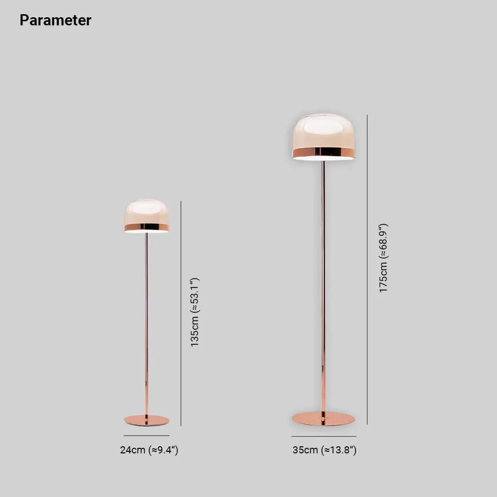 Halvcirkelformet Glas Stue Moderne Gulvlampe