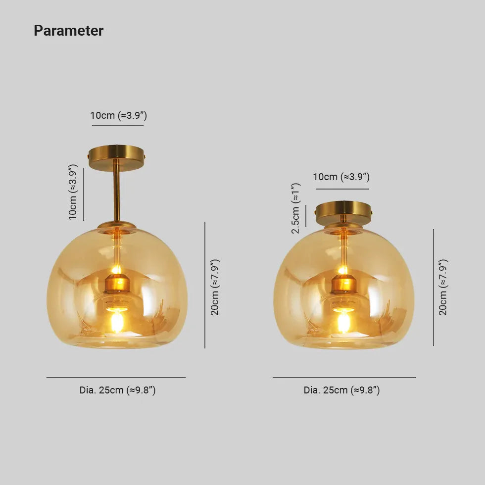 Justerbar Glaskugle Moderne Forsænket Loftslampe