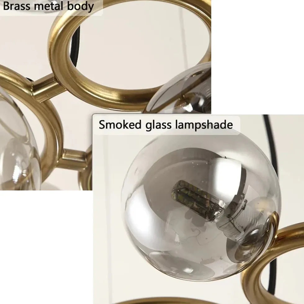 Dæmpbar Ring Multi Glas Kugle Enkel Lysekrone